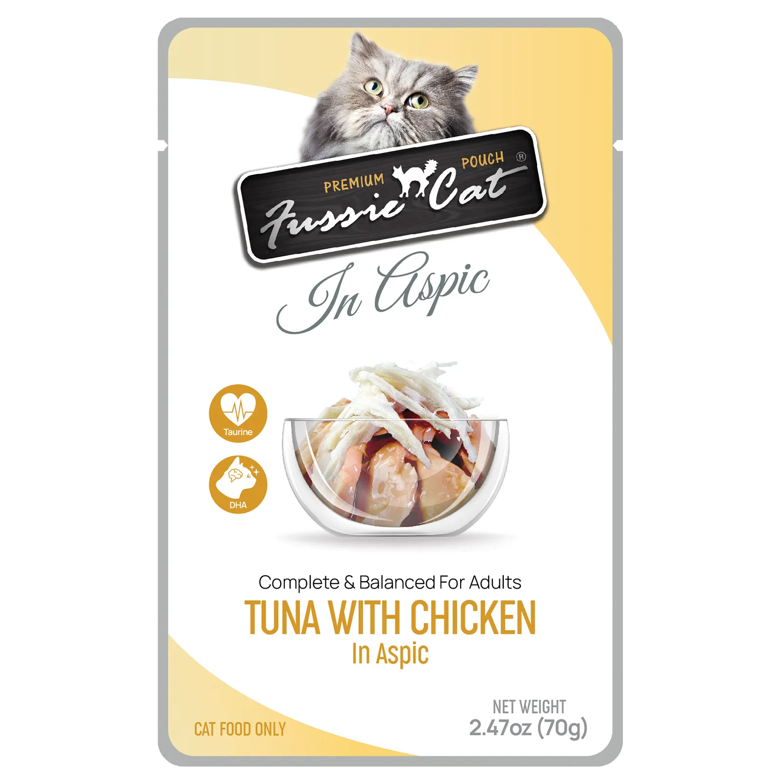 Fussie Cat In Aspic Tuna with Chicken Wet Cat Food Pouch cat treats toys for cats cat hair remover cat cleaning supplies cat food bowl