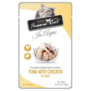 Fussie Cat In Aspic Tuna with Chicken Wet Cat Food Pouch cat treats toys for cats cat hair remover cat cleaning supplies cat food bowl