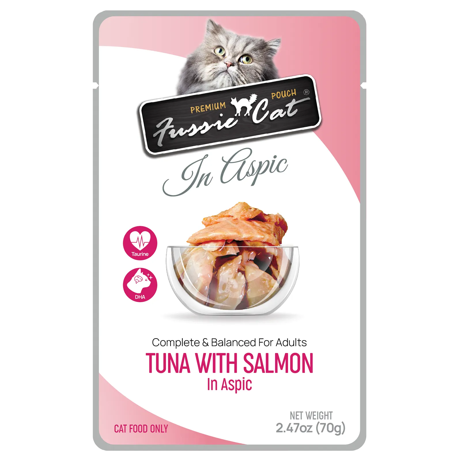 Fussie Cat In Aspic Tuna with Salmon Wet Cat Food Pouch cat supplies cat house cat tree cat feeder cat collar