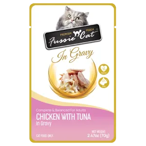 Fussie Cat In Gravy Chicken with Tuna Wet Cat Food Pouch cat treats toys for cats cat hair remover cat cleaning supplies cat food bowl