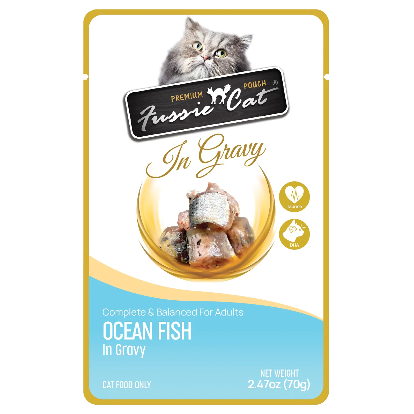 Fussie Cat In Gravy Oceanfish Wet Cat Food Pouch cat treats toys for cats cat hair remover cat cleaning supplies cat food bowl