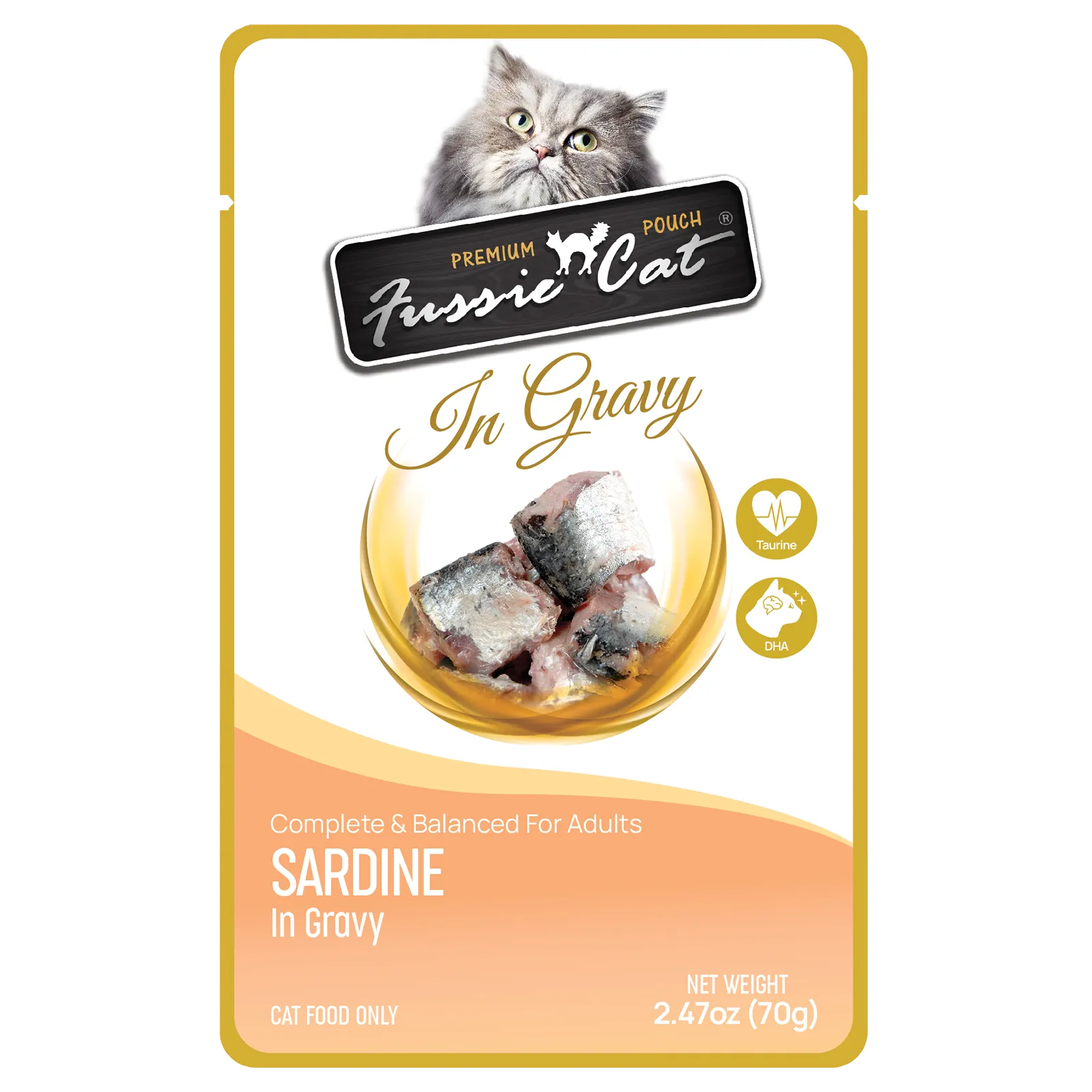 Fussie Cat In Gravy Sardine Wet Cat Food Pouch cat treats toys for cats cat hair remover cat cleaning supplies cat food bowl