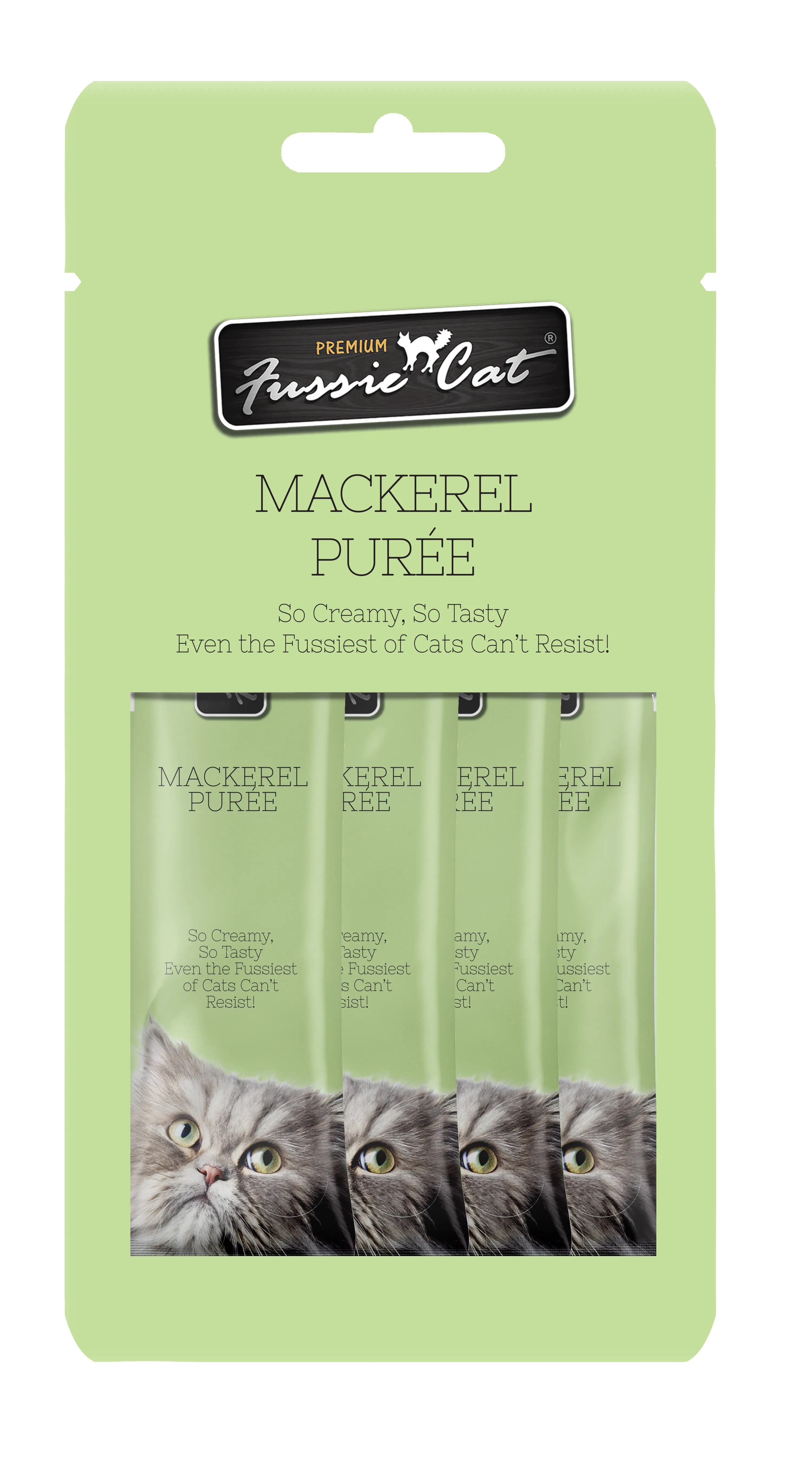 Fussie Cat Pure - Mackerel 4pk 2oz Bag cat toys interactive cat toys cat teaser wand cat balls cat laser pointer