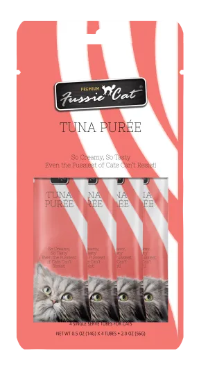 Fussie Cat Pure - Tuna 4pk 2oz Bag cat toys interactive cat toys cat teaser wand cat balls cat laser pointer
