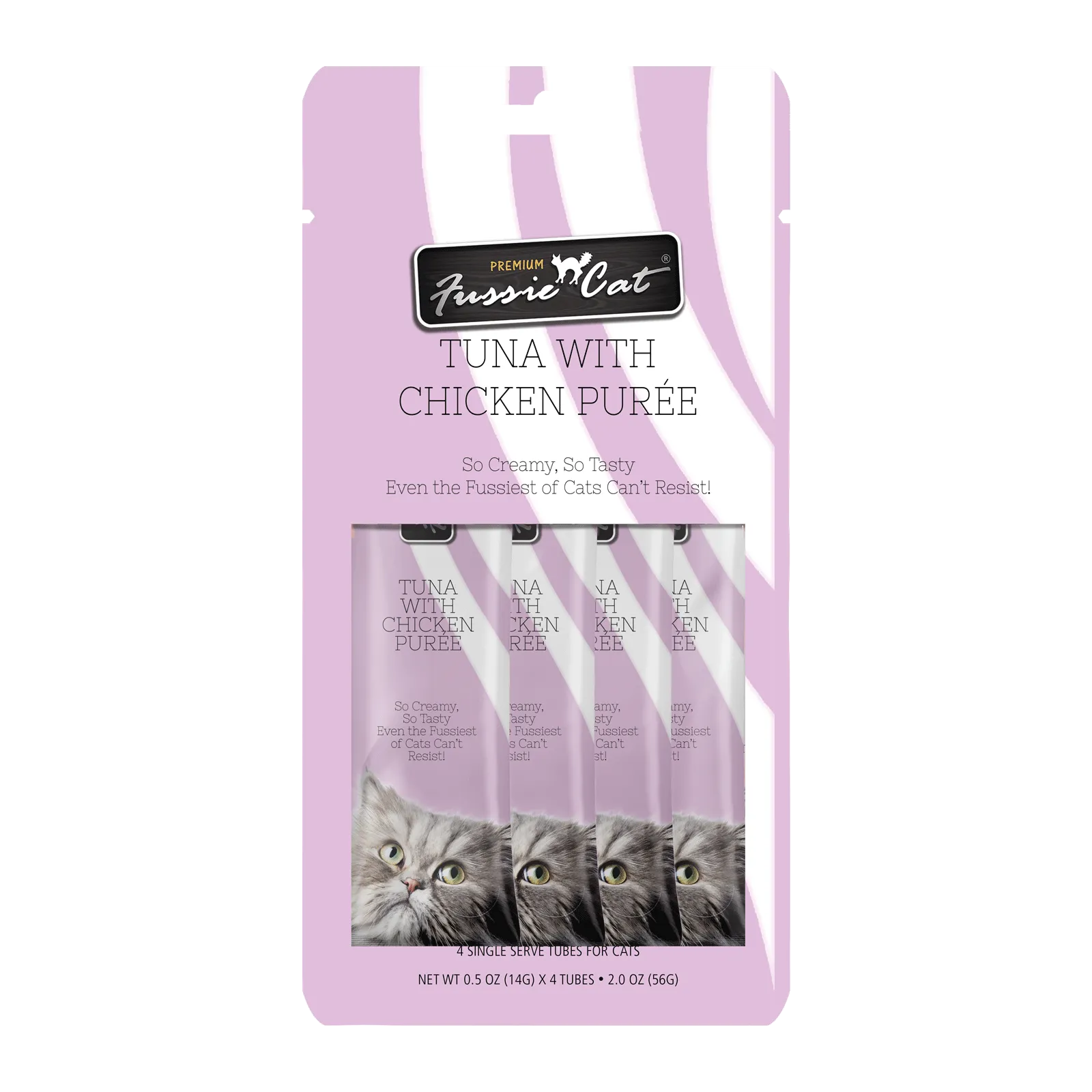 Fussie Cat Pure - Tuna with Chicken 4pk 2oz Bag cat toys interactive cat toys cat teaser wand cat balls cat laser pointer
