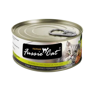 Fussie Cat Tuna with Mussels in Aspic Wet Cat Food cat supplies cat house cat tree cat feeder cat collar