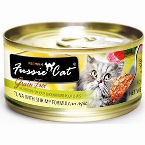 Fussie Cat Premium Tuna With Shrimp In Aspic Grain-Free Canned Cat Food 80g cat food cans soft cat food high protein cat food natural cat food senior cat food