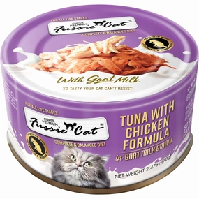Fussie Cat Tuna With Chicken Formula In Goat Milk Gravy Grain-Free Canned Cat Food 70g natural cat food soft cat treats freeze dried cat food organic cat treats indoor cat food
