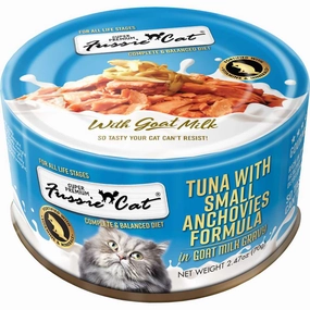 Fussie Cat Tuna With Small Anchovies Formula In Goat Milk Gravy Grain-Free Canned Cat Food 70g natural cat food soft cat treats freeze dried cat food organic cat treats indoor cat food