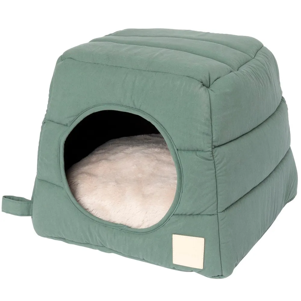 Fuzzyard Life Cubby Bed For Cats & Dogs (Myrtle Green) dog harness dog training collar dog safety vest dog seatbelt dog ID tag