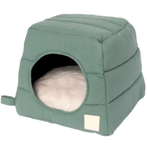 Fuzzyard Life Cubby Bed For Cats & Dogs (Myrtle Green) dog harness dog training collar dog safety vest dog seatbelt dog ID tag
