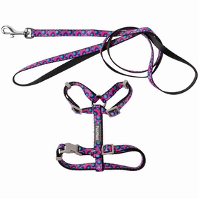 FuzzYard Cat Harness & Leash Walking Set (Wild One Bubblegum) cat leash cat bowtie cat hat cat bandana cat costume