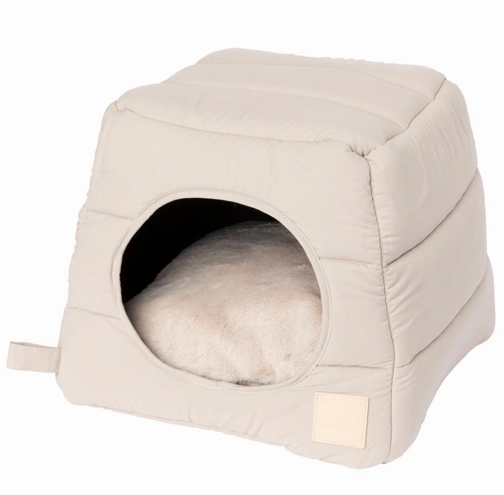 Fuzzyard Life Cubby Bed For Cats & Dogs (Sandstone) cat accessories cat collar cat harness cat backpack cat ID tag