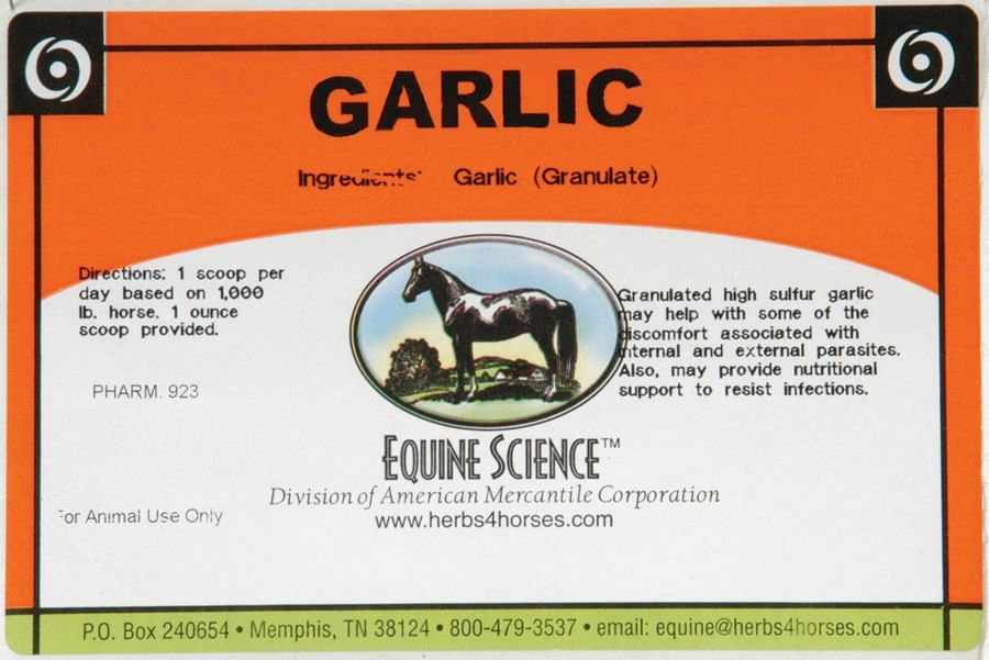 Garlic Feed-Thru Fly Control for Horses poultry remedies poultry supplement goat vitamins sheep probiotics animal health boost