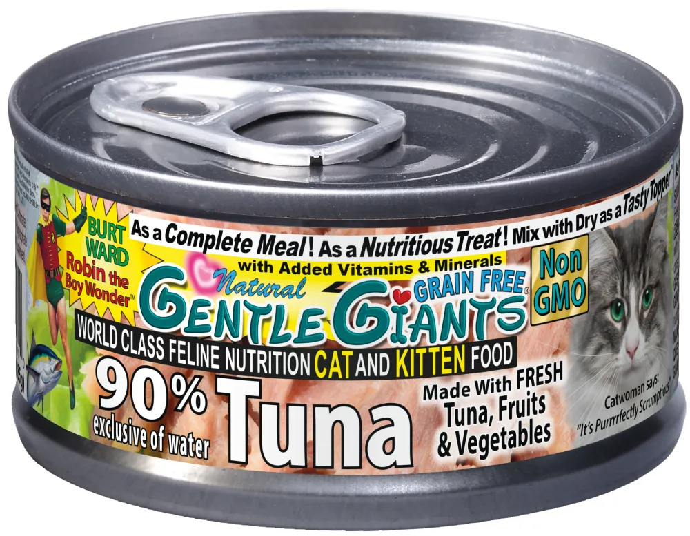 Gentle Giants Natural Non-GMO Tuna Cat & Kitten Can Food cat calming diffuser cat stress relief anxiety cat treats cat relaxing spray pet mood aid