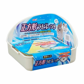 GEX Hinokia Square Toilet Set White hamster cage guinea pig supplies small animal accessories rabbit water bottle rat tunnel