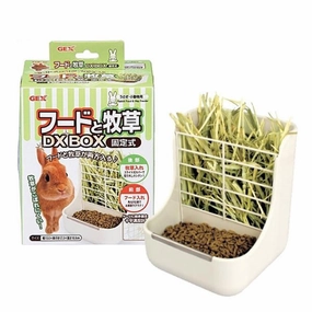 Gex Rabbit Food & Hay Feeder 15cm x 17.5cm x 18cm hamster cage guinea pig supplies small animal accessories rabbit water bottle rat tunnel