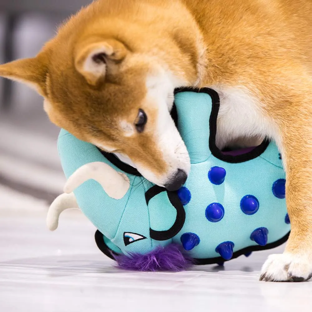 GiGwi Duraspikes Extra Durable Plush Dog Toy (Light Blue Rabbit)