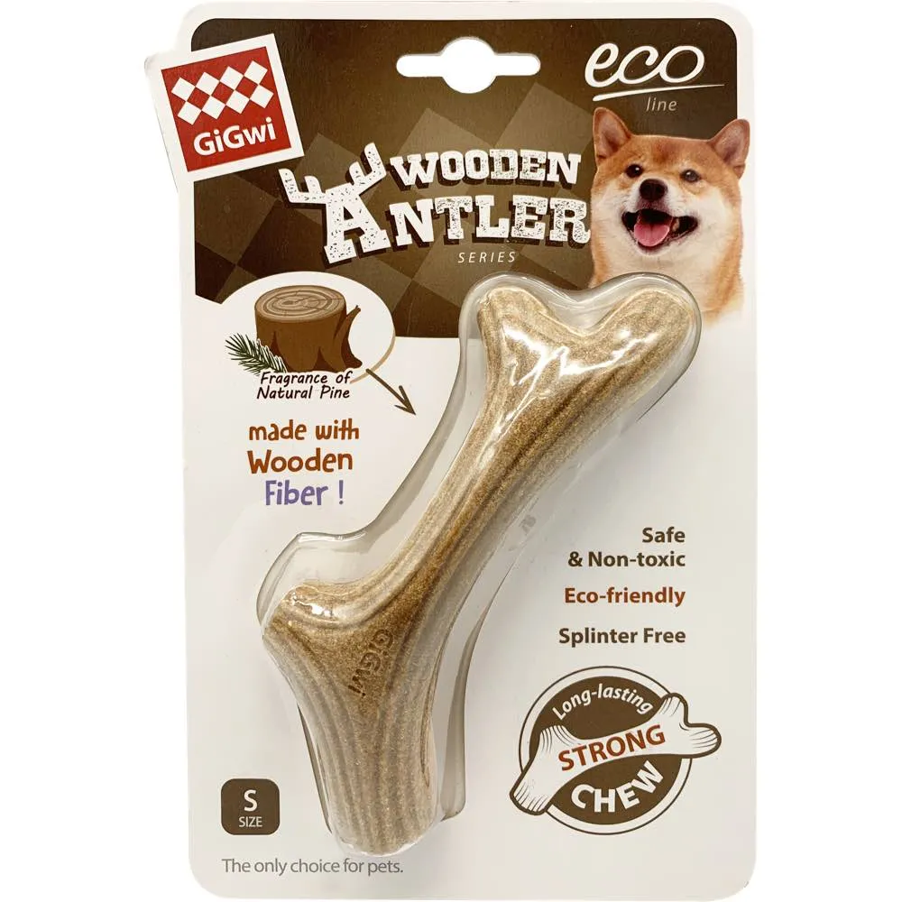 GiGwi Eco Wooden Antler Dog Toy dog puzzle toy dog slow feeder dog treat ball dog brain toy dog feeder toy