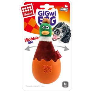 GiGwi Egg Wobble TPR & Plush Dog Toy (Duck) dog puzzle toy dog slow feeder dog treat ball dog brain toy dog feeder toy