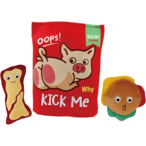 GiGwi Foody Friendz Interactive Plush Dog Toy (Pork Snack Bag) dog puzzle toy dog slow feeder dog treat ball dog brain toy dog feeder toy