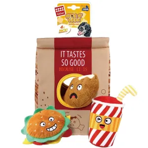 GiGwi Hide N' Seek Interactive Plush Dog Toy (Fast Food Bag) dog puzzle toy dog slow feeder dog treat ball dog brain toy dog feeder toy
