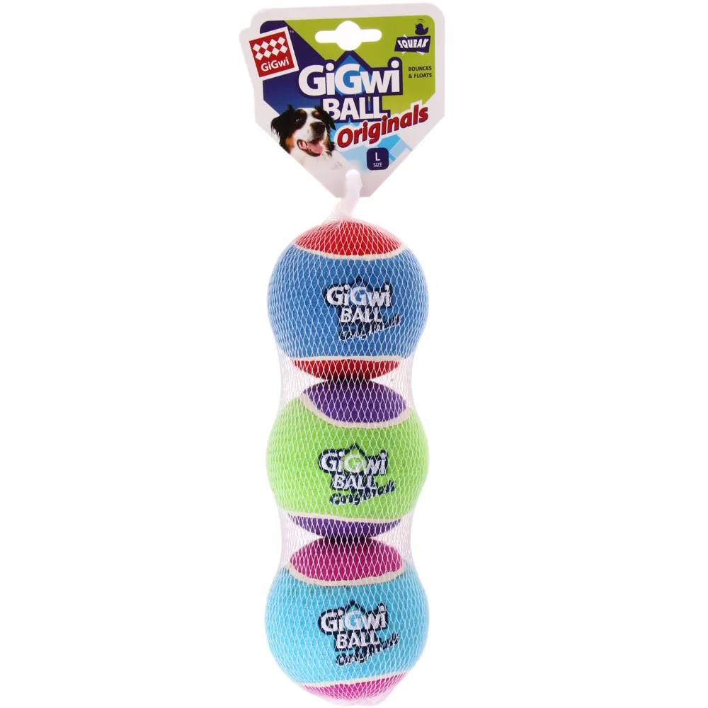 GiGwi Originals Ball Dog Toys 3-Pack (Large) dog puzzle toy dog slow feeder dog treat ball dog brain toy dog feeder toy