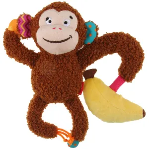 GiGwi Plush Friendz Crinkly Dog Toy (Monkey) dog puzzle toy dog slow feeder dog treat ball dog brain toy dog feeder toy