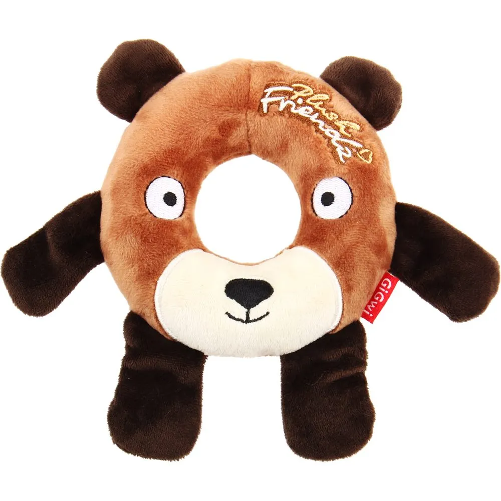 GiGwi Plush Friendz Ring Dog Toy (Bear)