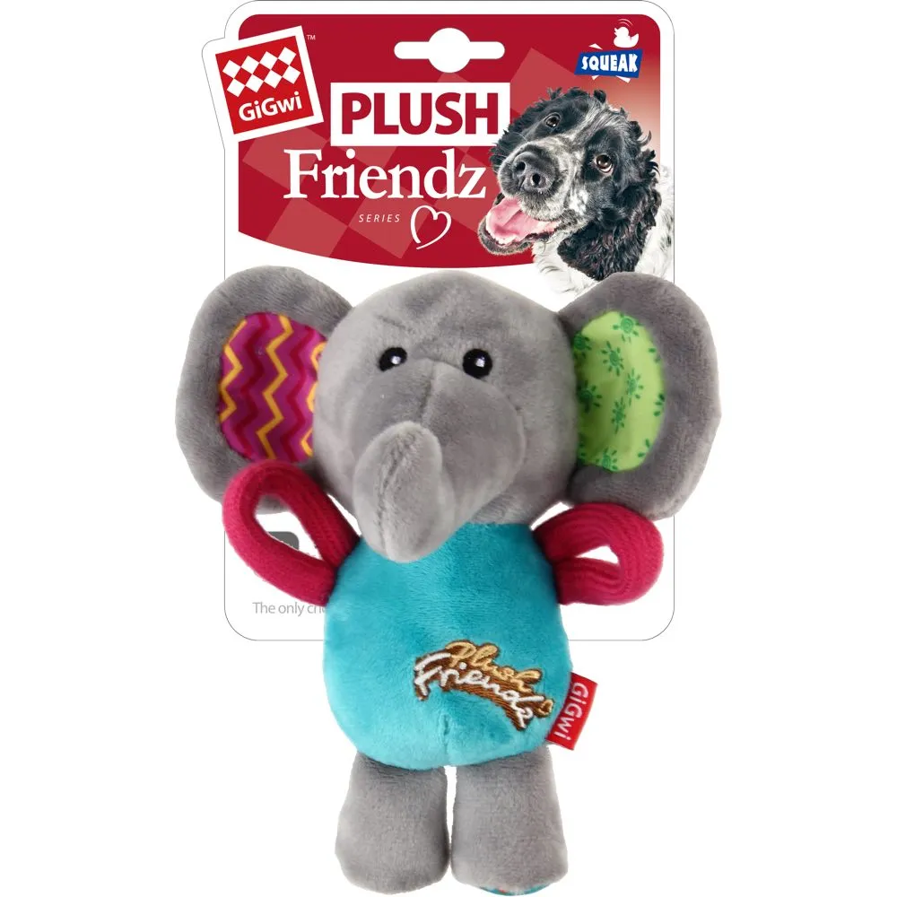 GiGwi Plush Friendz Tug Dog Toy (Elephant) cat dry food crunchy cat food fish formula dry cat food adult cat kibble kitten dry food