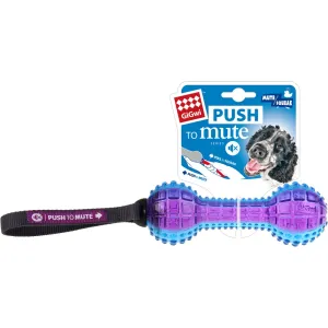 GiGwi Push To Mute Dumbbell Dog Toy (Purple/Blue) dog puzzle toy dog slow feeder dog treat ball dog brain toy dog feeder toy