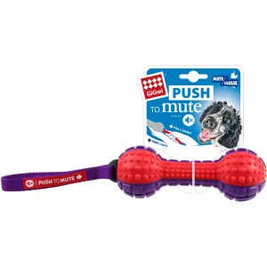 GiGwi Push To Mute Dumbbell Dog Toy (Red/Purple) dog puzzle toy dog slow feeder dog treat ball dog brain toy dog feeder toy