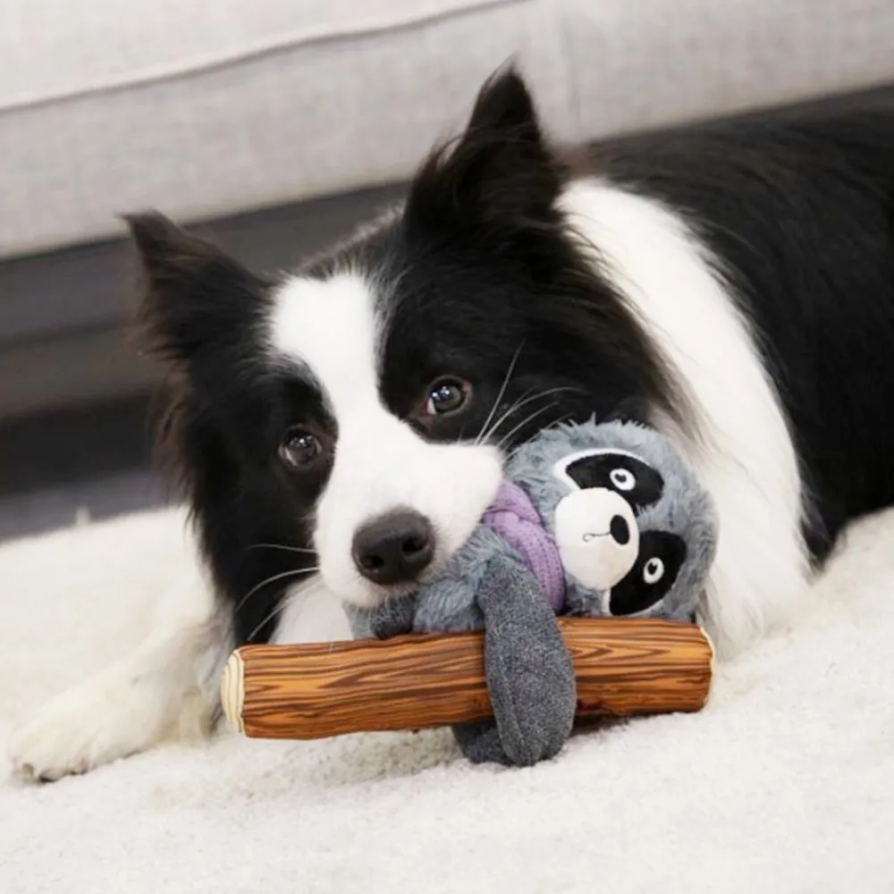 GiGwi Shaking Fun 2-In-1 Plush Dog Toy (Raccoon)