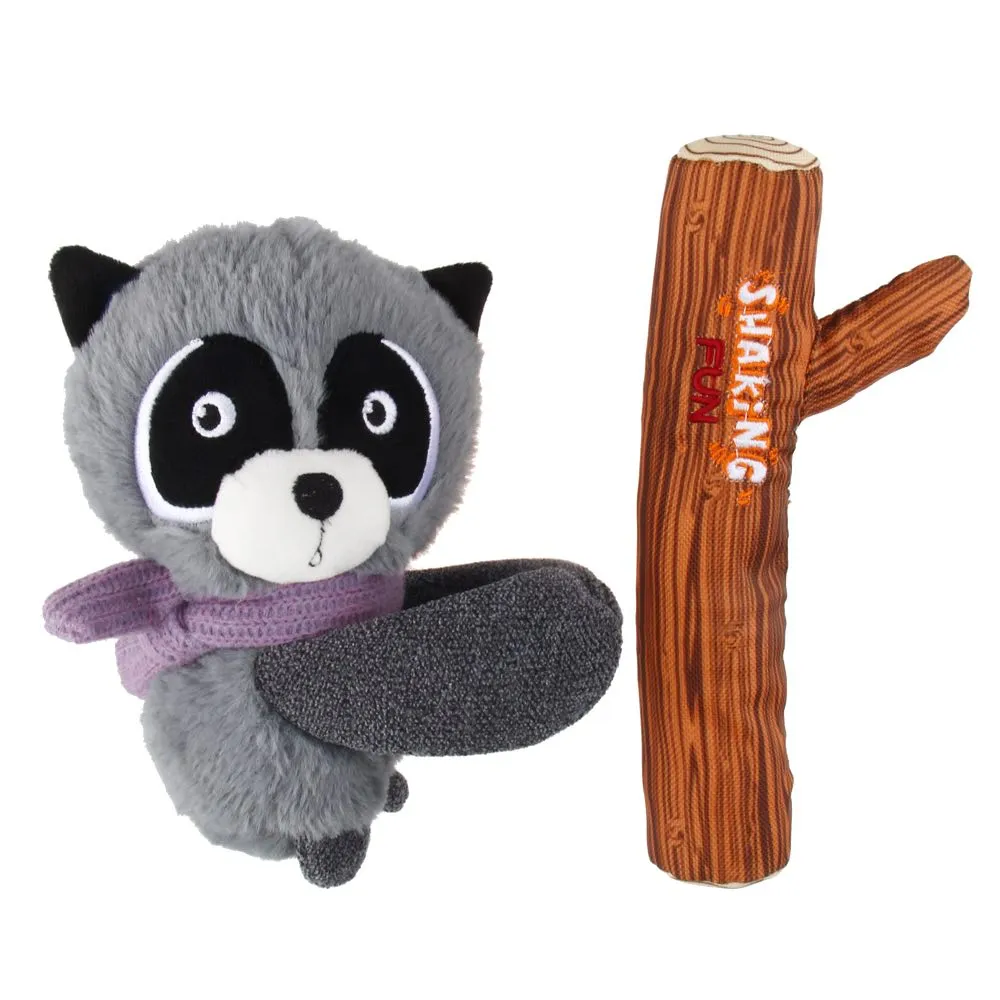 GiGwi Shaking Fun 2-In-1 Plush Dog Toy (Raccoon)