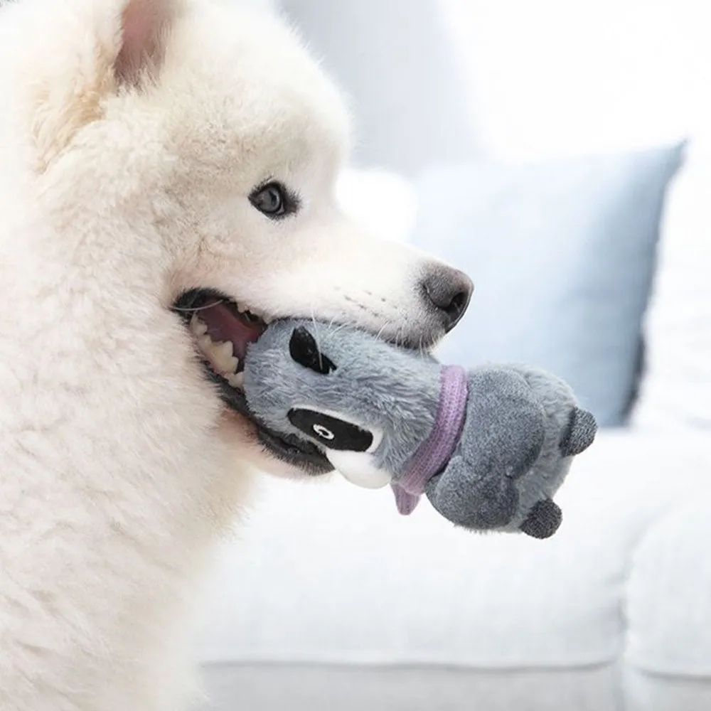 GiGwi Shaking Fun 2-In-1 Plush Dog Toy (Raccoon)