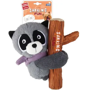 GiGwi Shaking Fun 2-In-1 Plush Dog Toy (Raccoon) dog puzzle toy dog slow feeder dog treat ball dog brain toy dog feeder toy
