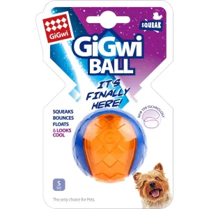 GiGwi Squeaky Ball Dog Toy (Blue/Orange) dog puzzle toy dog slow feeder dog treat ball dog brain toy dog feeder toy