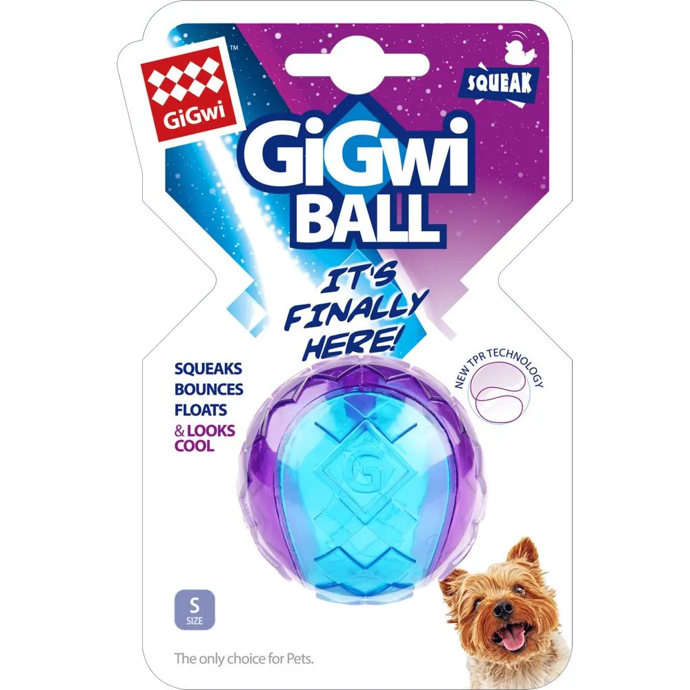GiGwi Squeaky Ball Dog Toy (Purple/Blue) dog puzzle toy dog slow feeder dog treat ball dog brain toy dog feeder toy