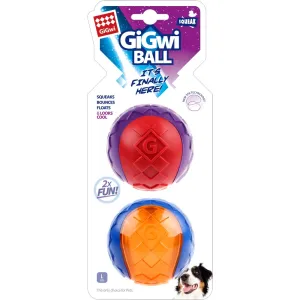 GiGwi Squeaky Ball Dog Toys 2-Pack (Large) dog puzzle toy dog slow feeder dog treat ball dog brain toy dog feeder toy