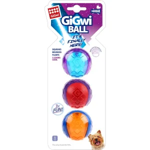 GiGwi Squeaky Ball Dog Toys 3-Pack (Small) dog puzzle toy dog slow feeder dog treat ball dog brain toy dog feeder toy