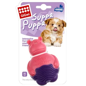 GiGwi Suppa Puppa Hippo TPR Dog Toy (Pink/Purple) dog puzzle toy dog slow feeder dog treat ball dog brain toy dog feeder toy
