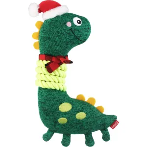 GiGwi X'mas Tales Dinosaur With Rope Neck Plush Dog Toy cat dry food crunchy cat food fish formula dry cat food adult cat kibble kitten dry food