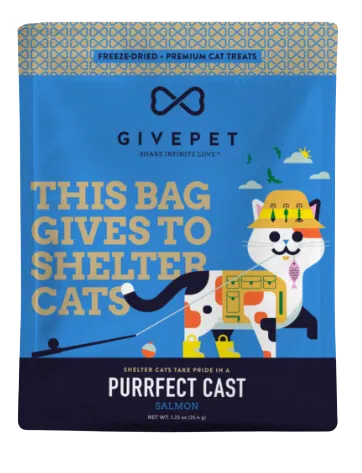 GivePet Freeze-Dried Cat Treats - Purrfect Cast Salmon 1.25oz Bag cat toys interactive cat toys cat teaser wand cat balls cat laser pointer