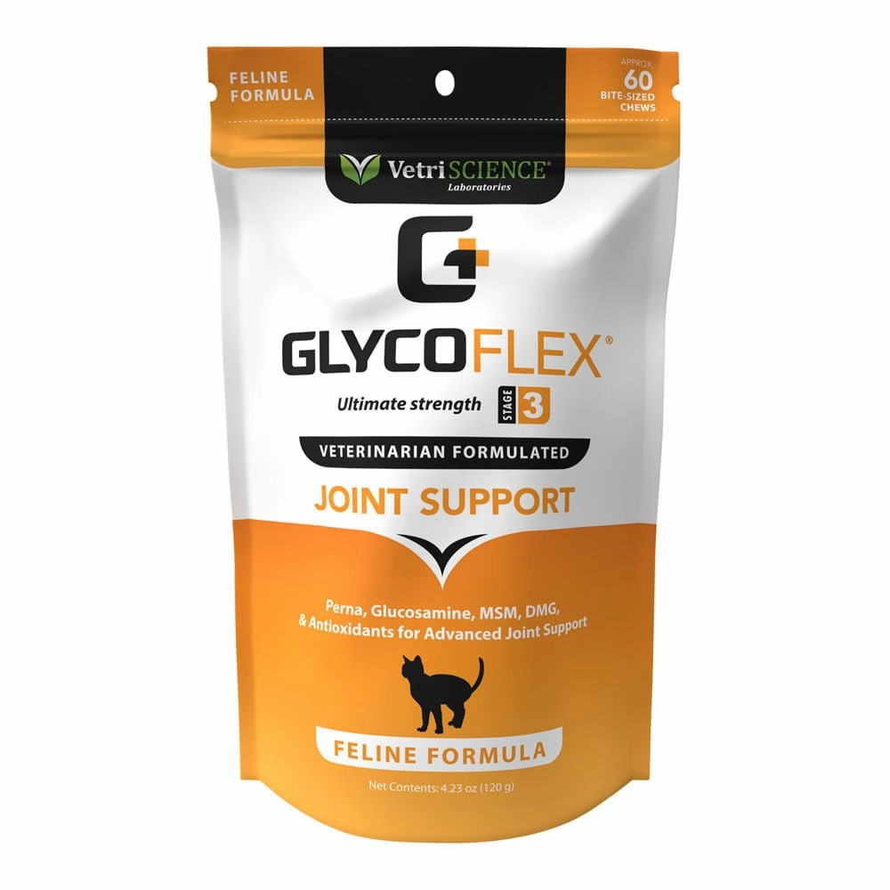 Glyco Flex 3 Joint Support for Cats, 60 Bite Sized Chews cat scratchers cat towers cat window perch cat heating pad cat calming spray