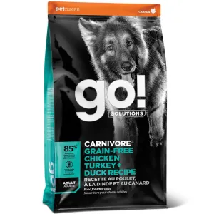 Go! Solutions Carnivore Grain Free Chicken, Turkey   Duck Adult Recipe Dry Dog Food 3.5lb (Exp Dec 2024) dog supplies dog food toys accessories dog bed