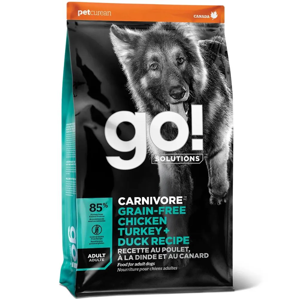 Go! Solutions Carnivore Grain Free Chicken, Turkey   Duck Adult Recipe Dry Dog Food 3.5lb (Exp Dec 2024) dog supplies dog food toys accessories dog bed