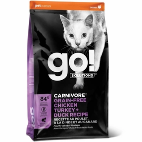 Go! Solutions Carnivore Grain Free Chicken Turkey   Duck Recipe Dry Cat Food 3lb kitten food wet kitten food kitten milk kitten treats grain free kitten food
