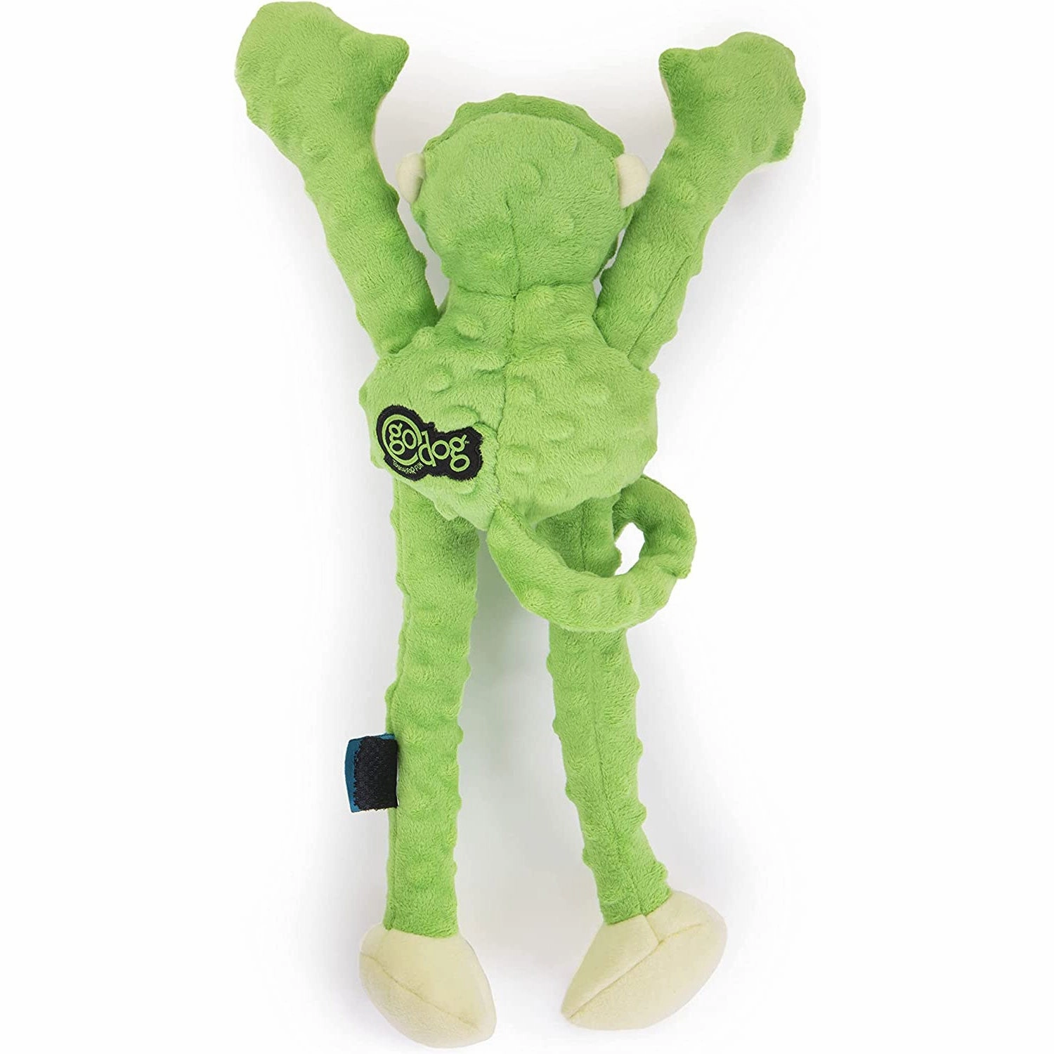Godog Crazy Tugs Monkey with Chew Guard Large Lime