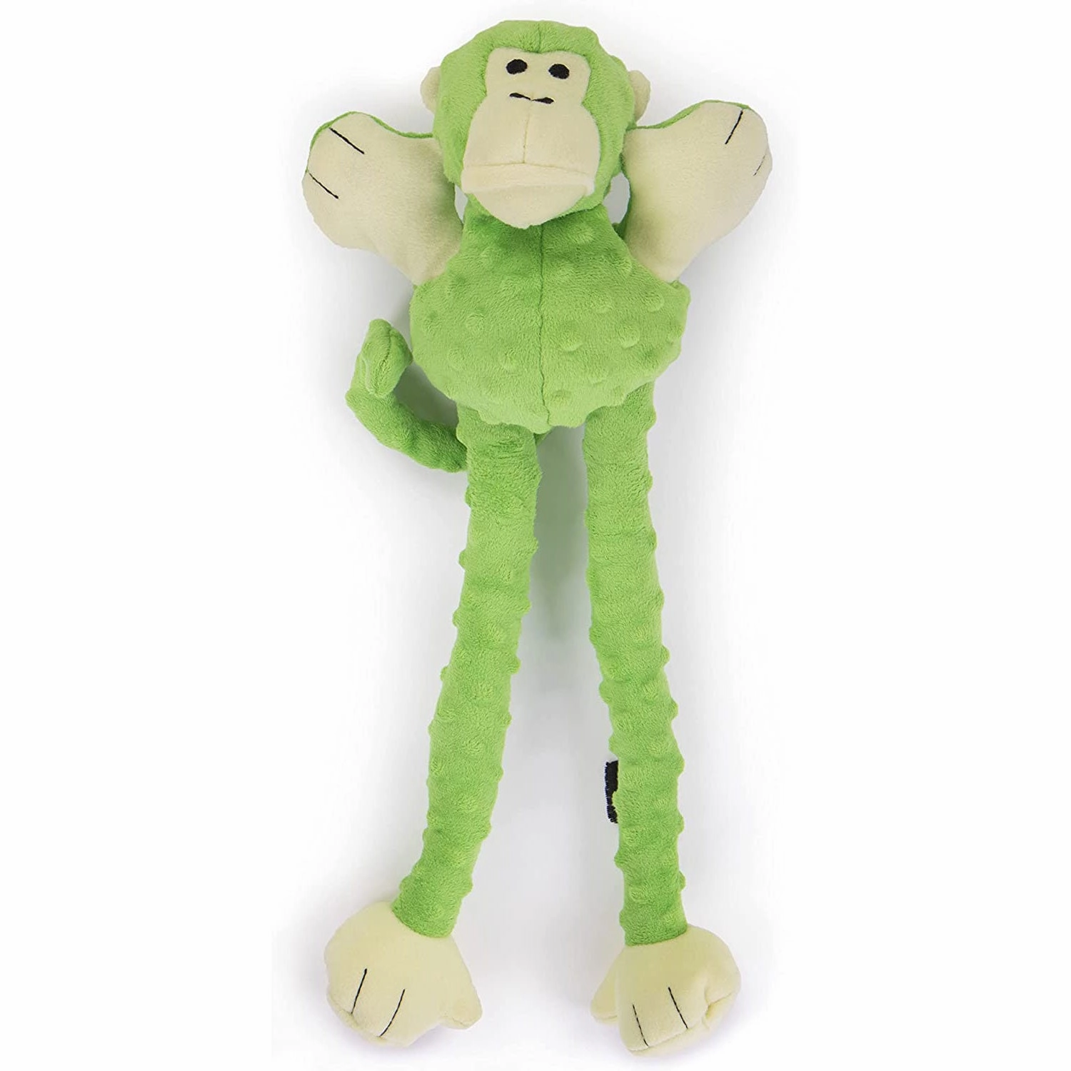 Godog Crazy Tugs Monkey with Chew Guard Large Lime