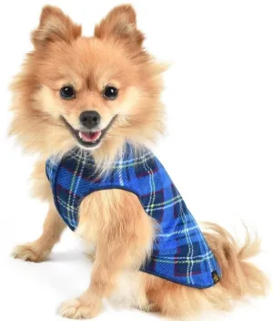Gold Paw Stretch Fleece - Blue Plaid dog accessories dog collar dog leash dog bowtie dog backpack